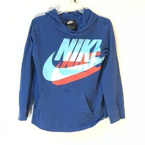 NIKE Swoosh Athletic Blue Sweater Hoodie